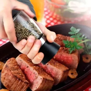 Kit 2 Moedor  De Temperos De Vidro e Inox