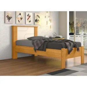 Cama de Solteiro  Pérola Cinamomo e Off-White