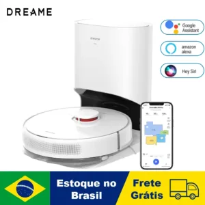 Robô aspirador e esfregão com base autovaciante, Dreame D10 Plus sucção 4000 Pa, compatível com Alexa, conectado por Wi-Fi